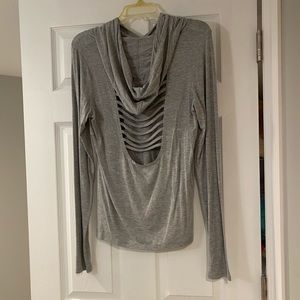 Forever 21 gray hoodie w/ back cutouts M
